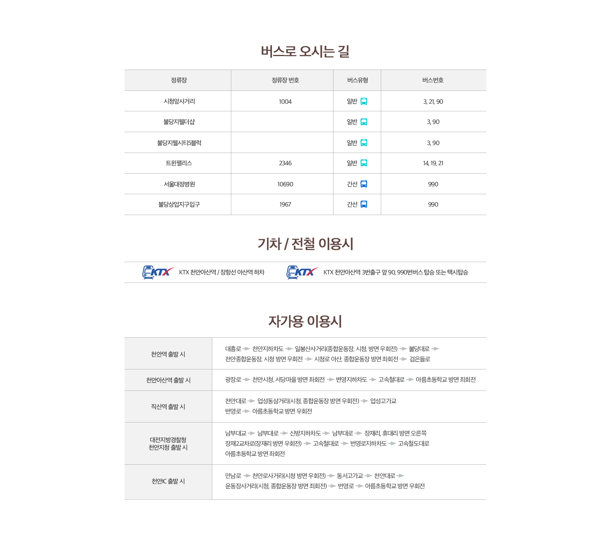 오시는길